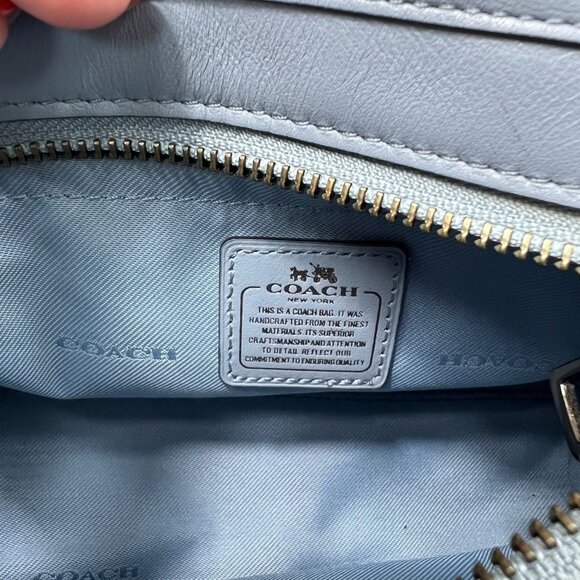 Coach NWOT Swagger Top Handle Crossbody Pebbled Leather Cloud Blue - Picture 16 of 16